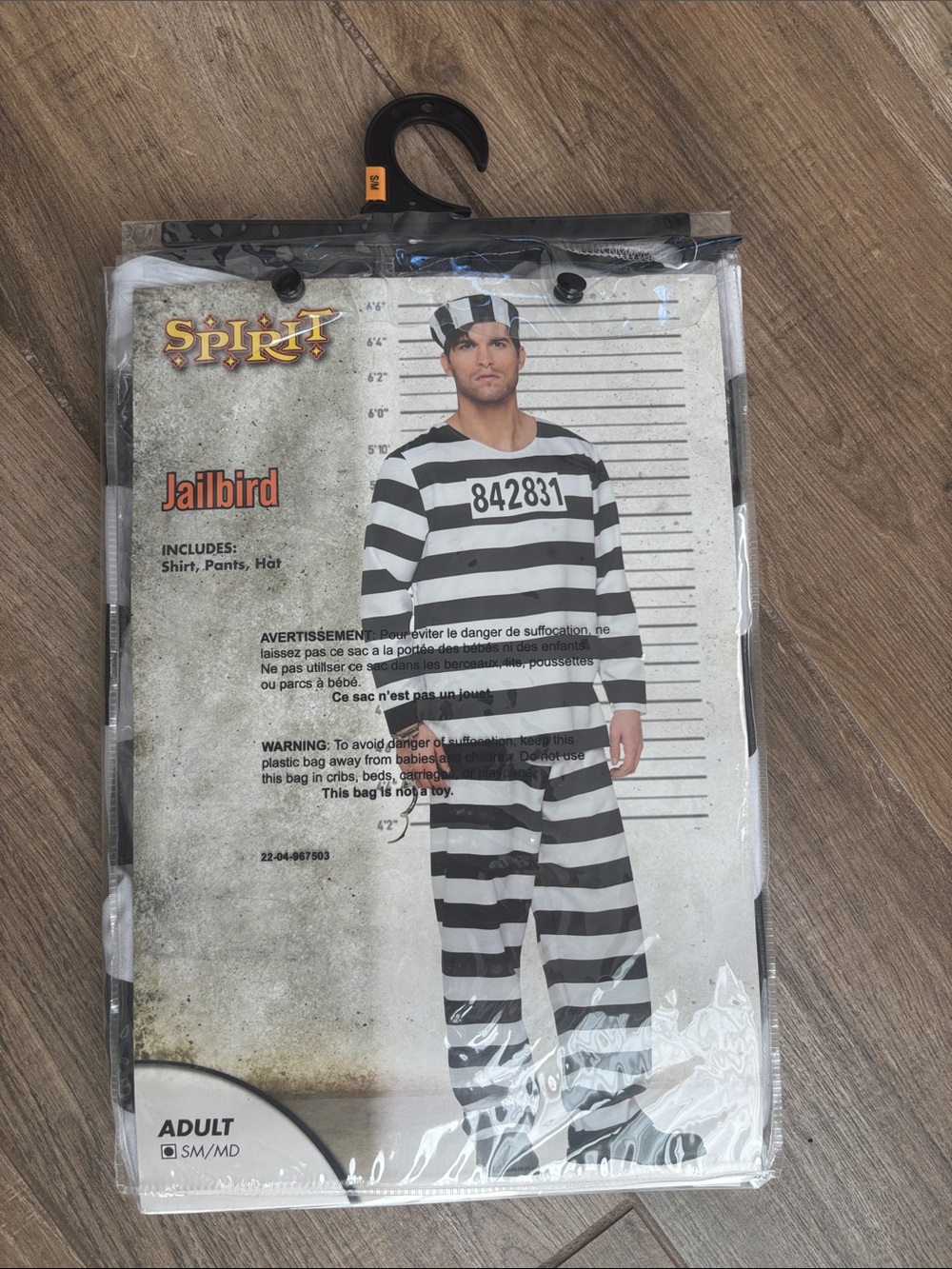 Spirit Black & White Striped Jailbird Costume